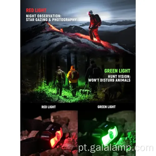 Luz de acampamento de sensor de movimento recarregável com opções de RGB